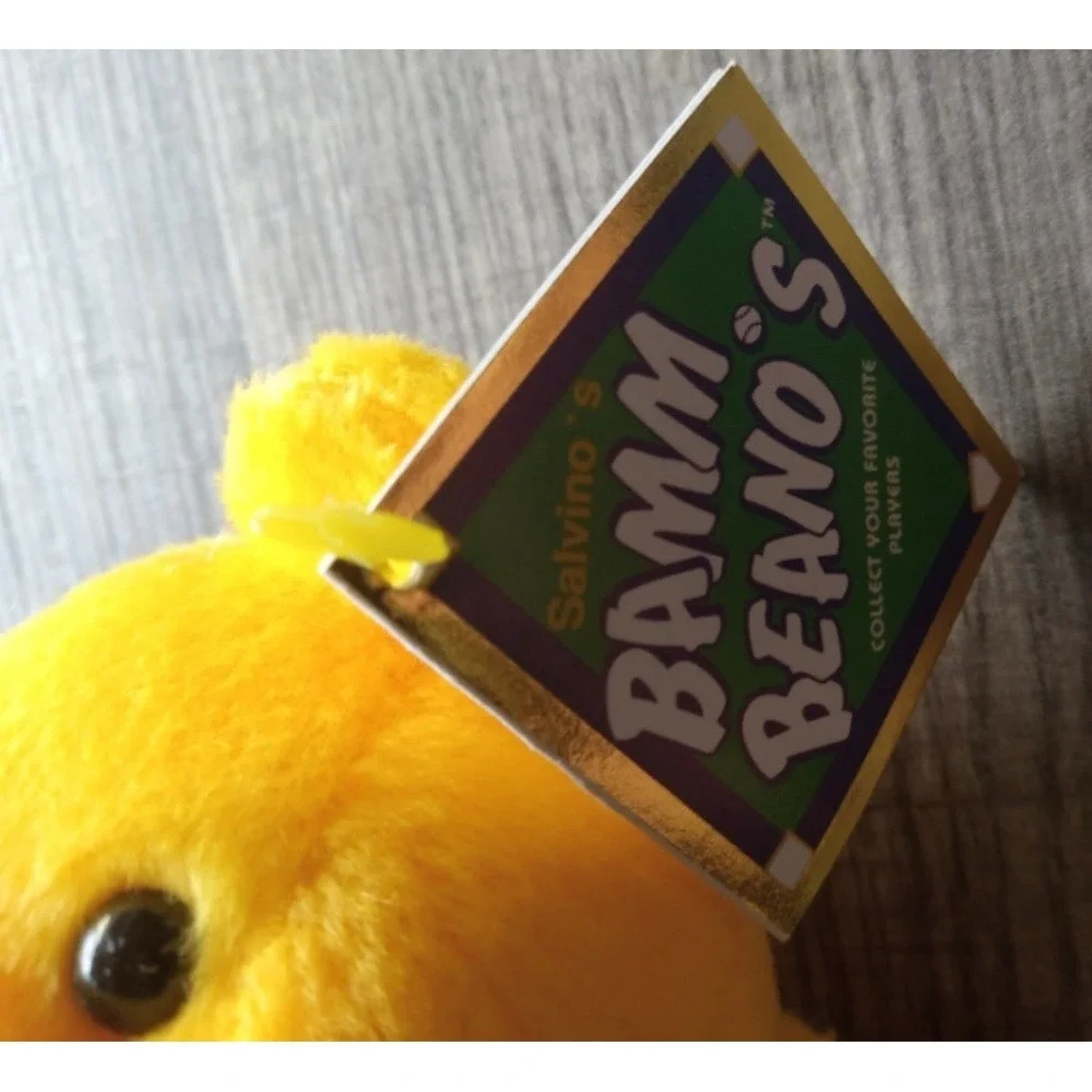 Vintage Jim Edmonds #25 MLB ‎ Yellow Plush Bear Bamm Beano's 1998